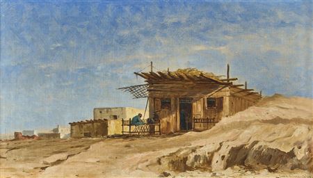 Beach section with huts by Roberto Scognamiglio - Auction record, sale price, and art valuation. Compare with similar artists and explore comparable artworks.