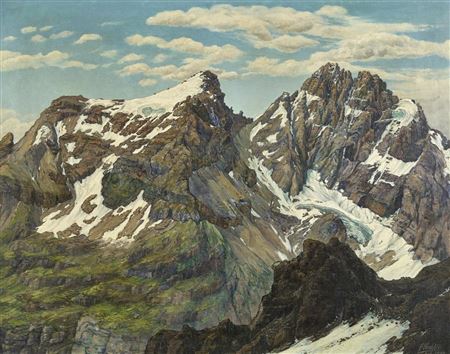 "Gebirge beim Tomülpass". by Franz Fiechter - Auction record, sale price, and art valuation. Compare with similar artists and explore comparable artworks.