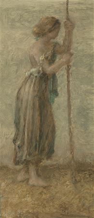 A Shepherdess Leaning on a Staff, circa 1845-50