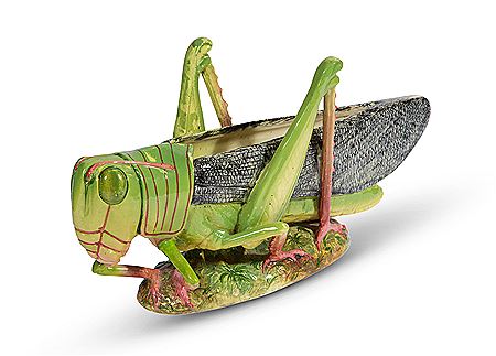 Majolica Vase Modeled as a Grasshopper