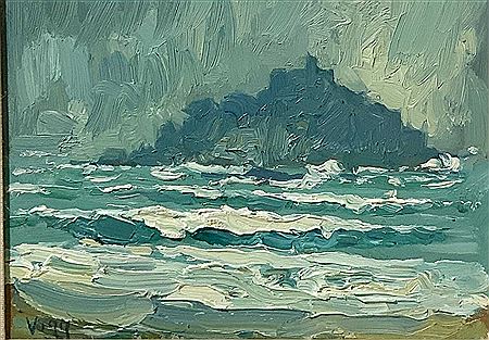 The Mount in Rain by Bob Vigg - Auction record, sale price, and art valuation. Compare with similar artists and explore comparable artworks.