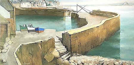 Mousehole Habour With The Crane