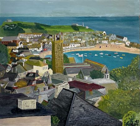 St Ives Harbour and Roof Tops, from the Bellyars