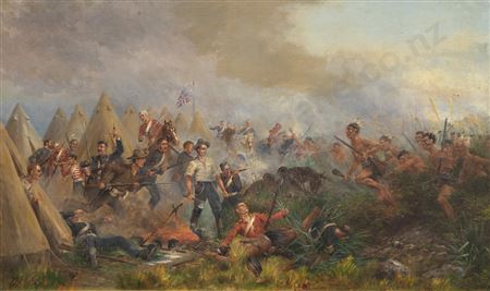 Attack on the British Camp at Nukumaru by Hautiaus-Maori War, 1865