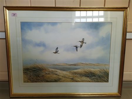 "Curlew at Scolb Head" by Simon Trinder - Auction record, sale price, and art valuation. Compare with similar artists and explore comparable artworks.