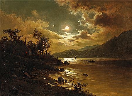 Mondlicht über einer Seelandschaft