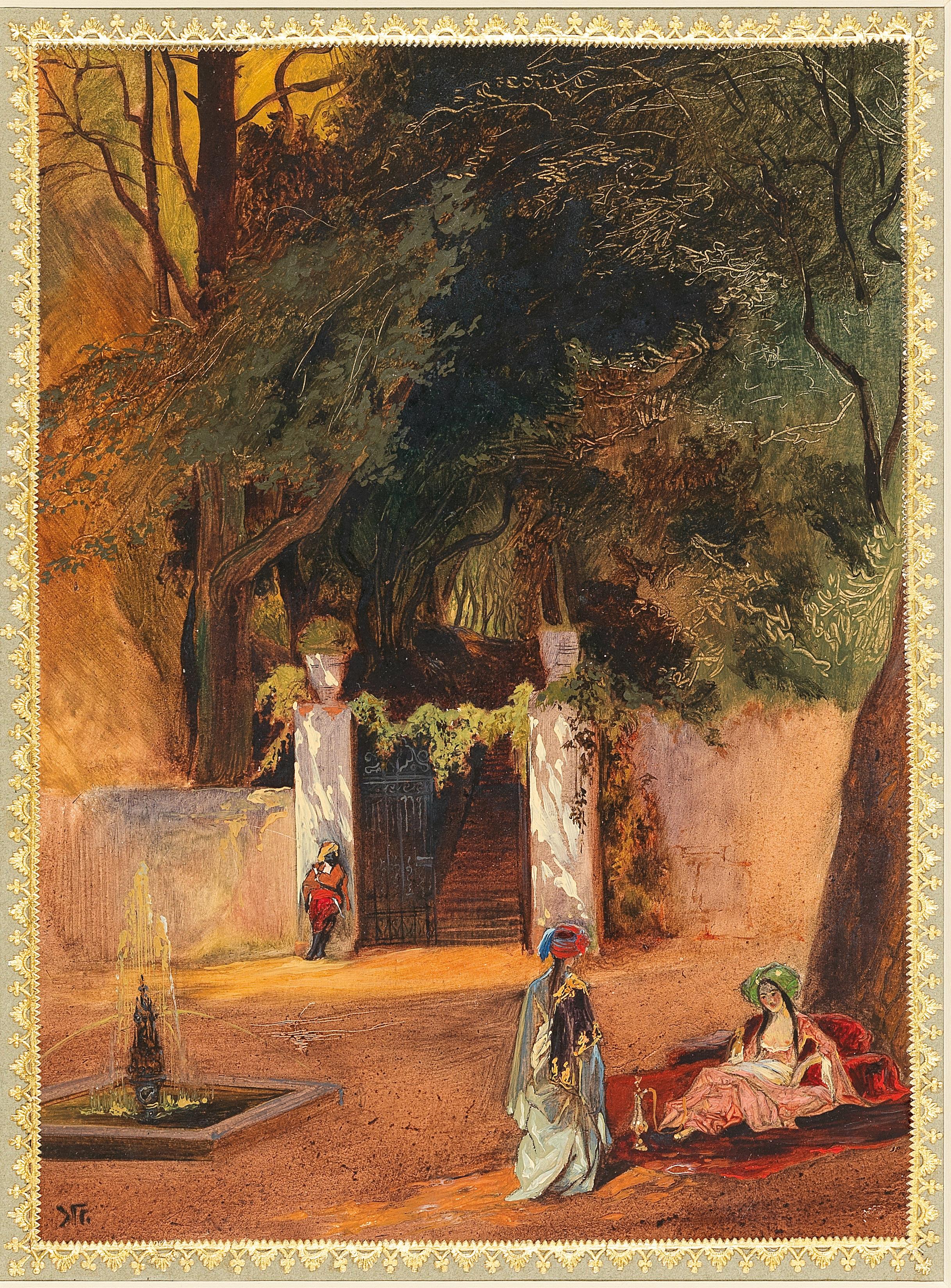 Woman in the courtyard of an Ottoman harem by Prince Duke Grigori Grigorievich Gagarin - Auction record, sale price, and art valuation. Compare with similar artists and explore comparable artworks.