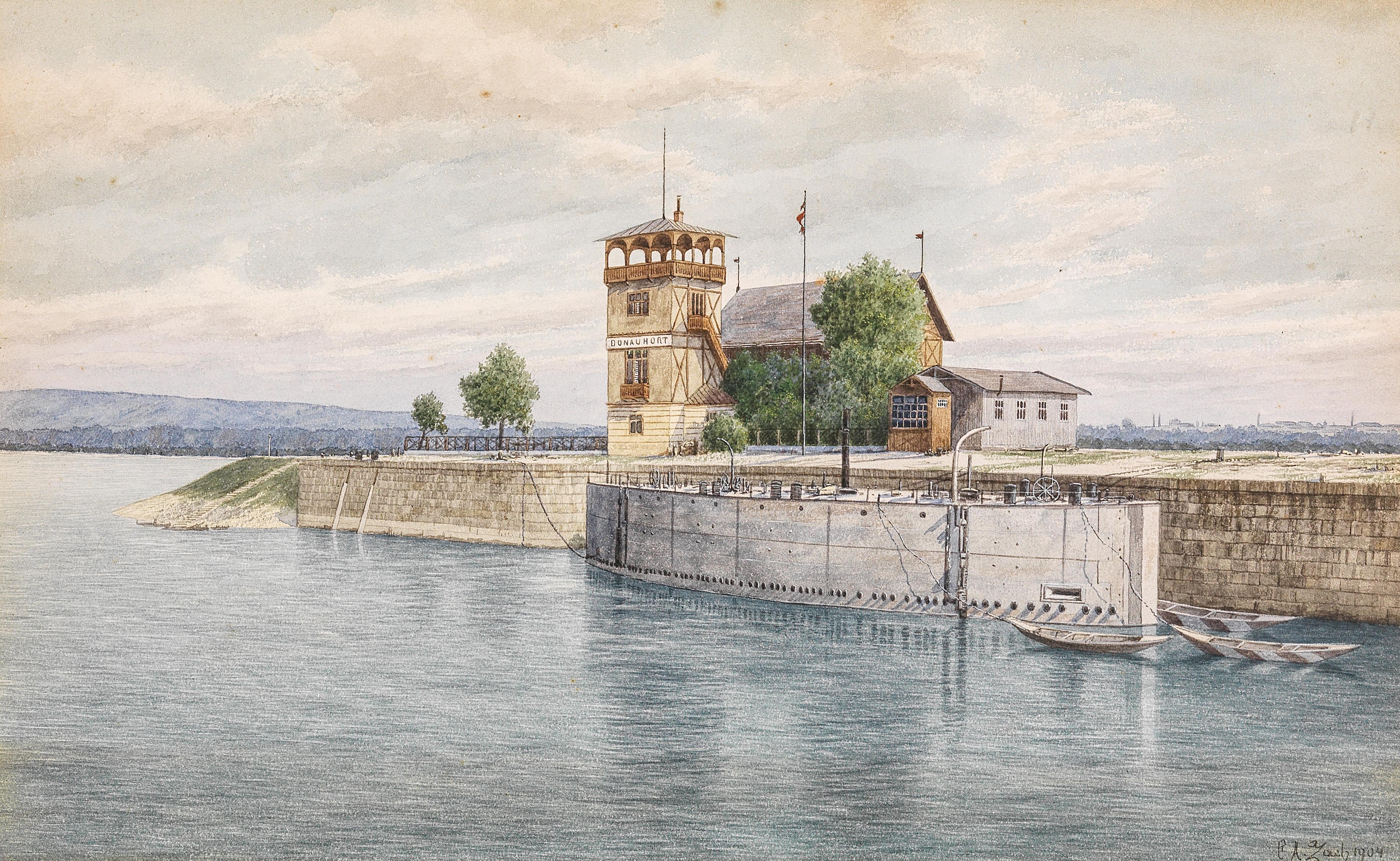 A boat house at Donaukart (Nußdorfer Sporn)