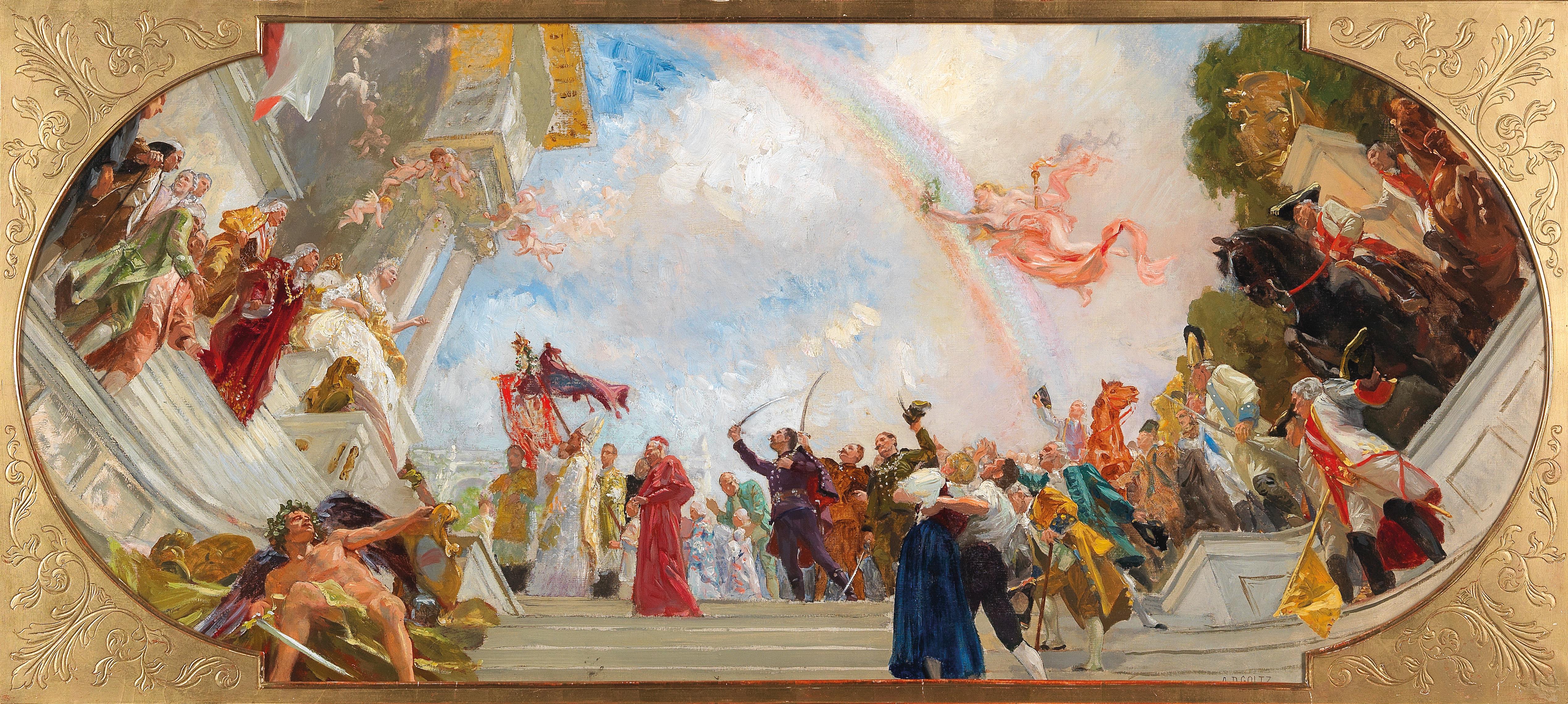 Homage to Empress Maria Theresa among her advisors