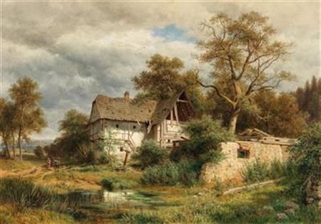 A Dilapidated Farmyard in the Laabach Valley near Kaumberg by Ludwig Georg Eduard Halauska - Auction record, sale price, and art valuation. Compare with similar artists and explore comparable artworks.
