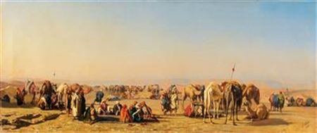 A Caravan Resting by Stefano Ussi - Auction record, sale price, and art valuation. Compare with similar artists and explore comparable artworks.