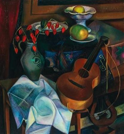 Stillleben mit Gitarre (Nature morte avec guitare) by Karl Gunschmann - Auction record, sale price, and art valuation. Compare with similar artists and explore comparable artworks.