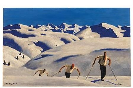 Der Aufstieg der Schifahrer / La montée des skieurs