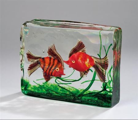 A large aquarium by Gino Cenedese - Auction record, sale price, and art valuation. Compare with similar artists and explore comparable artworks.