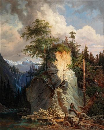 A Hunter with Game in a Gorge