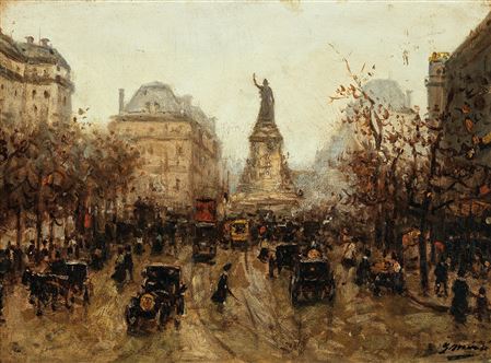 Paris, Place de la Republique with Boulevard Magenta