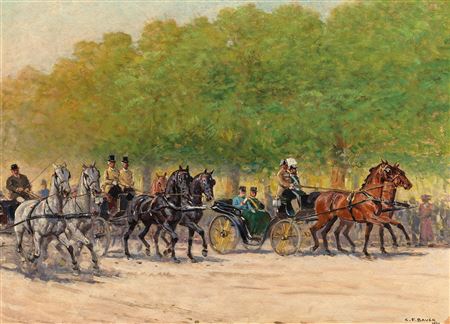 The Prater Hauptallee - Emperor Franz Joseph in a Carriage