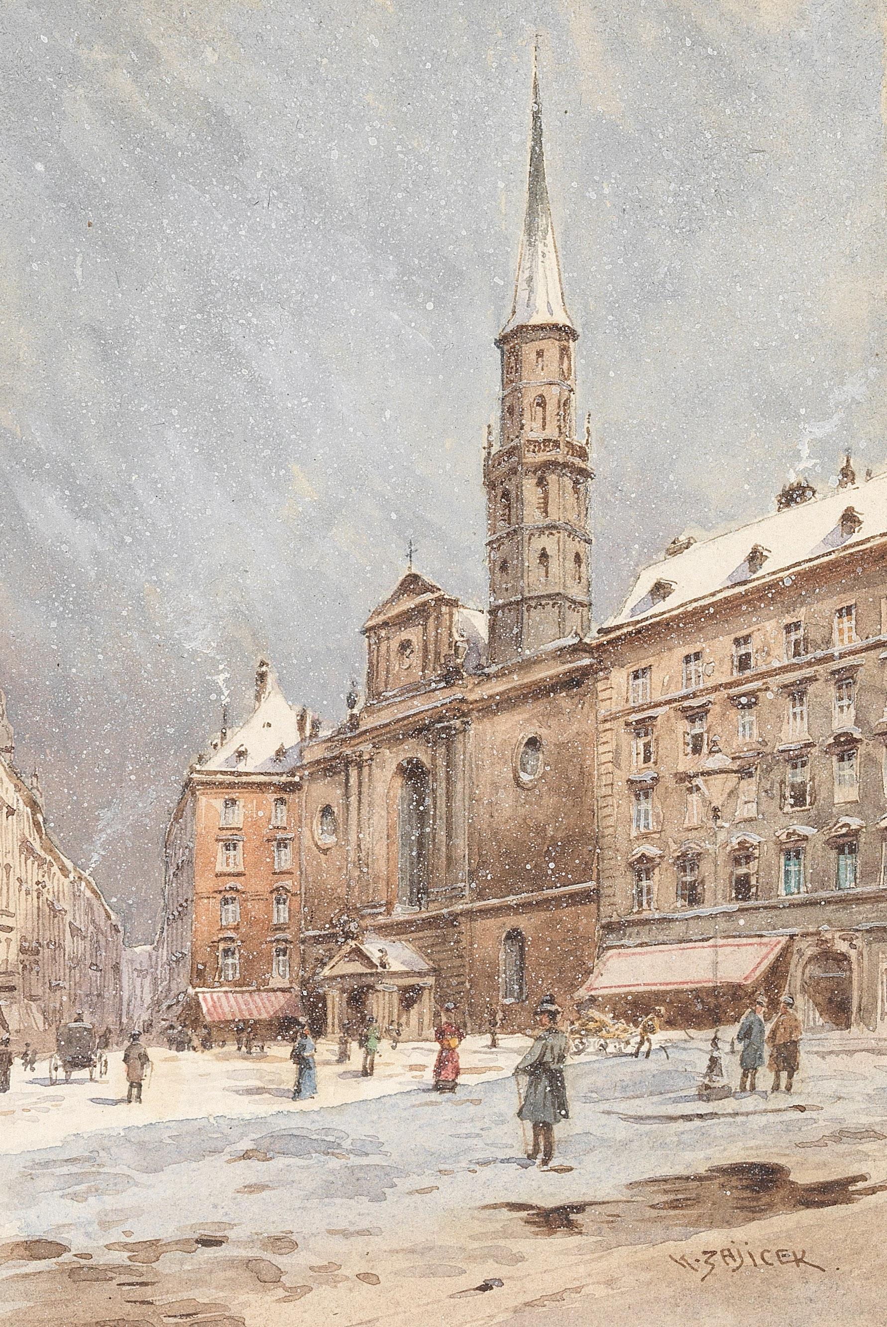 Wien, Michaelerplatz in winter (Vienna, St. Michael’s square)