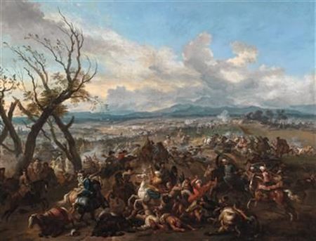 Prince Eugene of Savoy leading a charge near Belgrade during the Siege of 1717