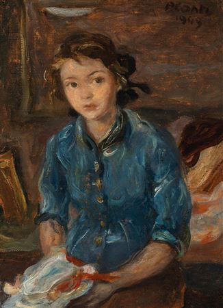 Bimba col giubetto turchino (Ritratto della figlia Maria Gloria)