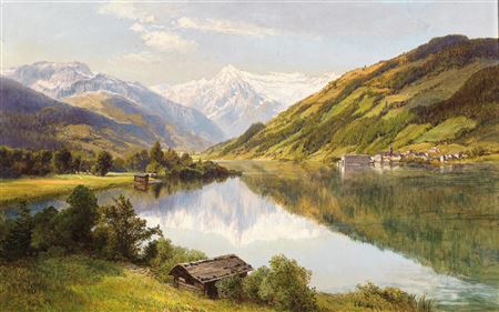Sample artwork by Konrad Petrides (1864 - 1943), known for mountain landscape painting - View similar artists and auction records