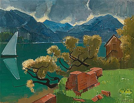 Einsamer Segler bei Unterach am Attersee by Franz Lerch - Auction record, sale price, and art valuation. Compare with similar artists and explore comparable artworks.