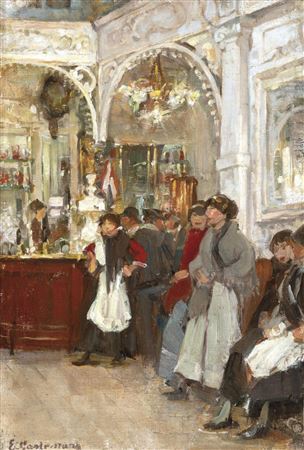 At the bistro by Emile Gastemans - Auction record, sale price, and art valuation. Compare with similar artists and explore comparable artworks.