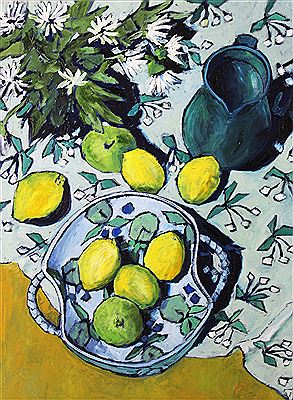 LEMONS ON ITALIAN CLOTH
