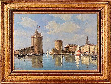 Appointed Official Painter of the Navy on January 1, 1977 "Port of LA Rochelle" by Michel Hertz - Auction record, sale price, and art valuation. Compare with similar artists and explore comparable artworks.