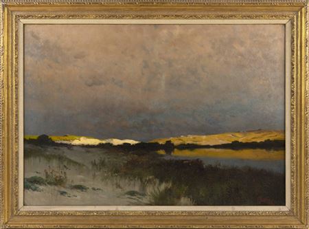 Sample artwork by Franklin De Haven (1856 - 1934), known for skyscape, landscape and coastal marine painting, musician - View similar artists and auction records