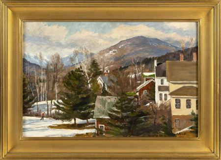 Sample artwork by Arnold Whitman Knauth II (1918 - 2017), known for marine, cityscape, landscape and still life painting - View similar artists and auction records
