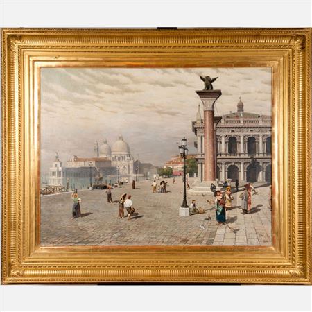 Piazza San Marco with peasants on a sunny and busy day