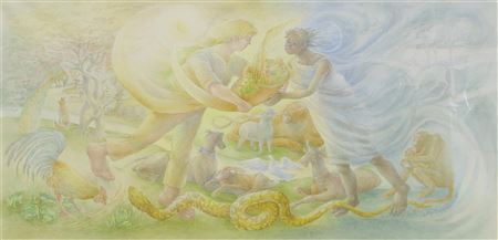 'The Peaceable Kingdom', fantasy pastoral scene