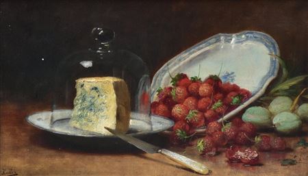 Still Life with Cake and Strawberries