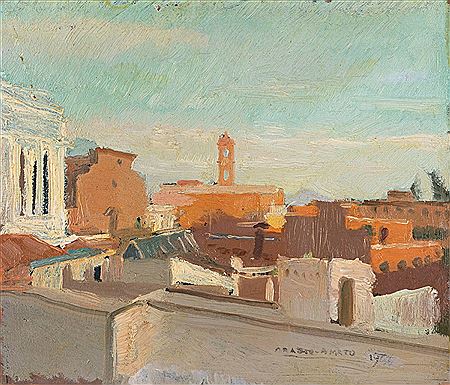 Rome, view of the Campidoglio with the Ara Coeli and the Vittoriano
