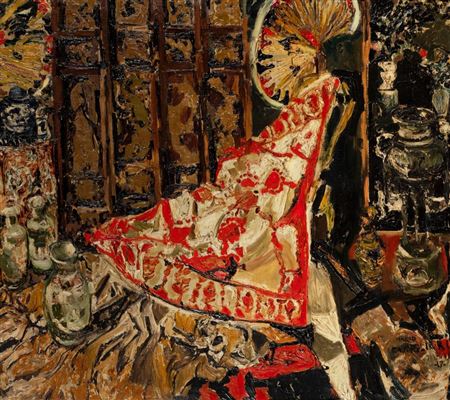 The embroidery of Rhodes, 1919 by Mario Cavaglieri - Auction record, sale price, and art valuation. Compare with similar artists and explore comparable artworks.