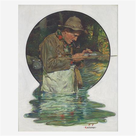 Tying on a Fly (Saturday Evening Post Cover)