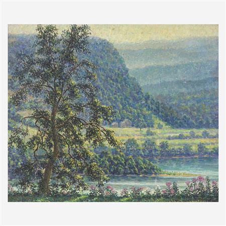 Sample artwork by Samuel Phillips (1890 - 1965), known for magazine illustrator, landscape and portrait painting - View similar artists and auction records