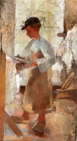 A Young Workman at a Stretching Frame (1890-1891) by Anthon Gerhard Alexander Ridder Van Rappard - Auction record, sale price, and art valuation. Compare with similar artists and explore comparable artworks.
