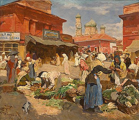 Bazar in Odessa mit Blick auf die Sretenskaya Kirche by Rudolf Bottger - Auction record, sale price, and art valuation. Compare with similar artists and explore comparable artworks.