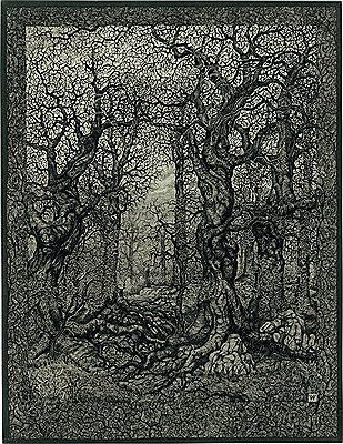 Enchanted forest with gnarled oaks