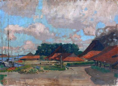 Ziegelei in Ekensund by Alexander Eckener - Auction record, sale price, and art valuation. Compare with similar artists and explore comparable artworks.