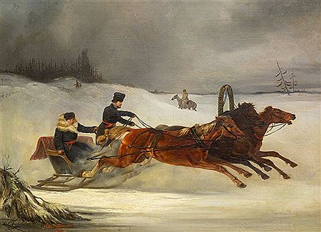 Troika in Winter Landscape