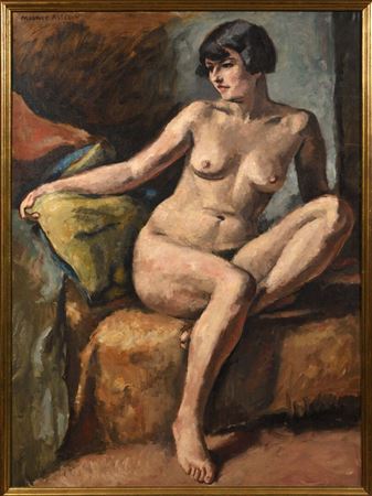 Model sitting on the sofa.