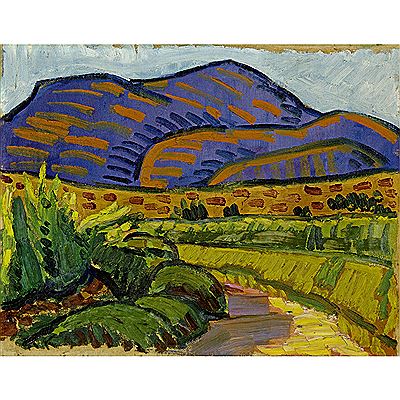 Südliche Landschaft, recto. - Landschaft mit Dorf, verso