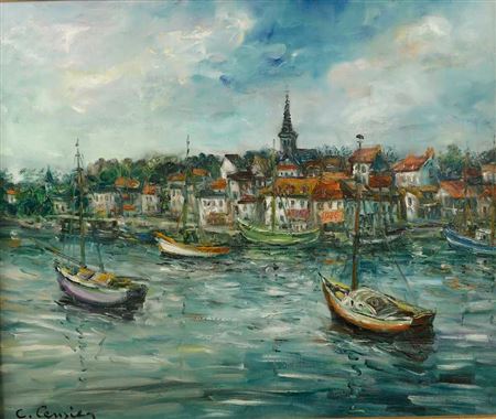 "The Little Port of Pornic". by Constant Censier - Auction record, sale price, and art valuation. Compare with similar artists and explore comparable artworks.