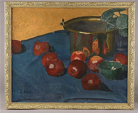 Still life with apples by Émile Henri Tilmans - Auction record, sale price, and art valuation. Compare with similar artists and explore comparable artworks.