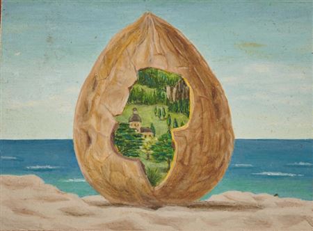 Walnut with Landscape and Seascape