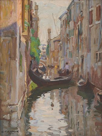 Gondolas, Venice 1914