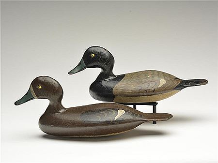Exceptional rigmate pair of bluebills by George Stevens - Auction record, sale price, and art valuation. Compare with similar artists and explore comparable artworks.